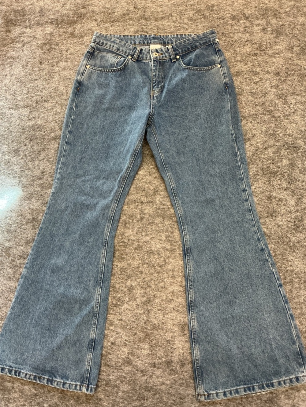 Ragged Jeans High-Rise Wide Leg Jeans in Medium Blue Size 30